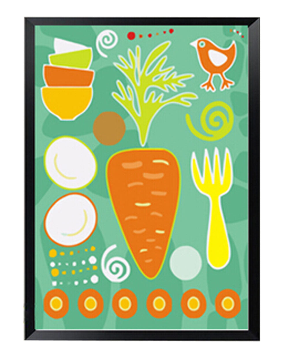 DIY Kids Digital Oil Painting Color Palette Linen Painting Set Carrot 30x40cm