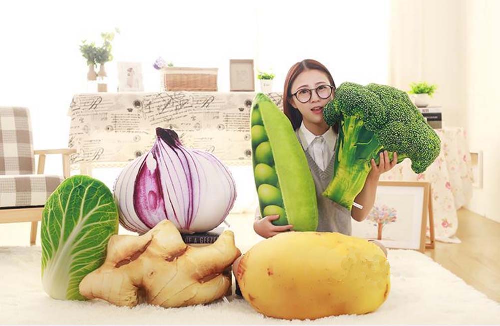 Simulation Of Vegetable Plush Toys Pillow Birthday Gift Pea 60cm