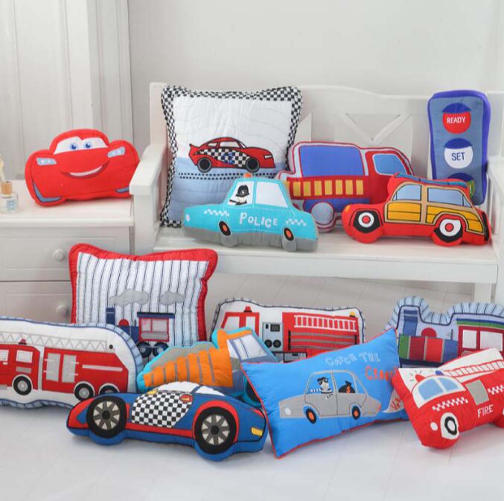 Creative Plush Toy Simulation Cartoon Pillow Cushion Soft Pillow,Fire Truck
