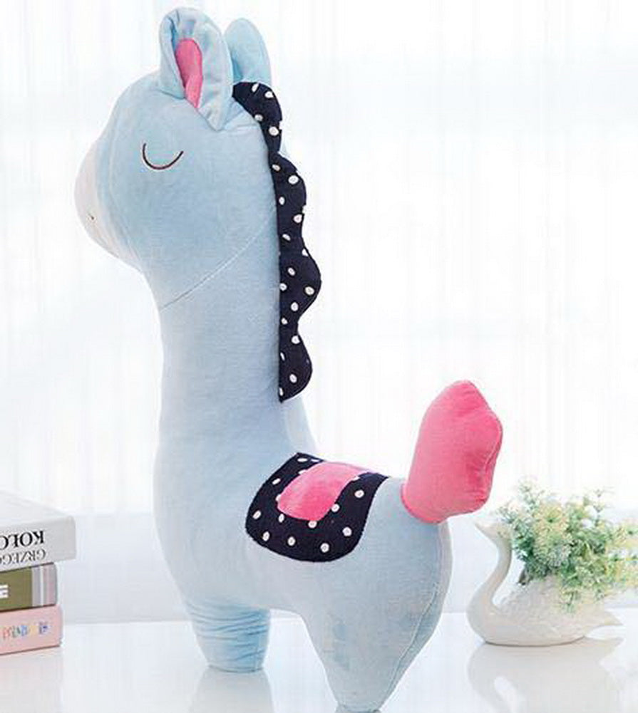 Cute Plush Toy Horse Animal Pony Cloth Doll Valentine's Day Gift For Girls, Blue
