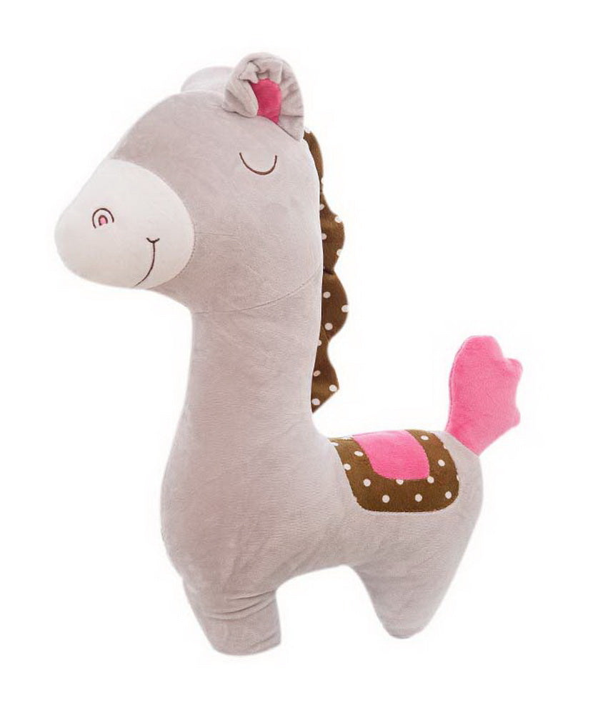 Light Khaki Plush Toy Horse Animal Pony Cloth Doll Valentine's Day Gift For Girl