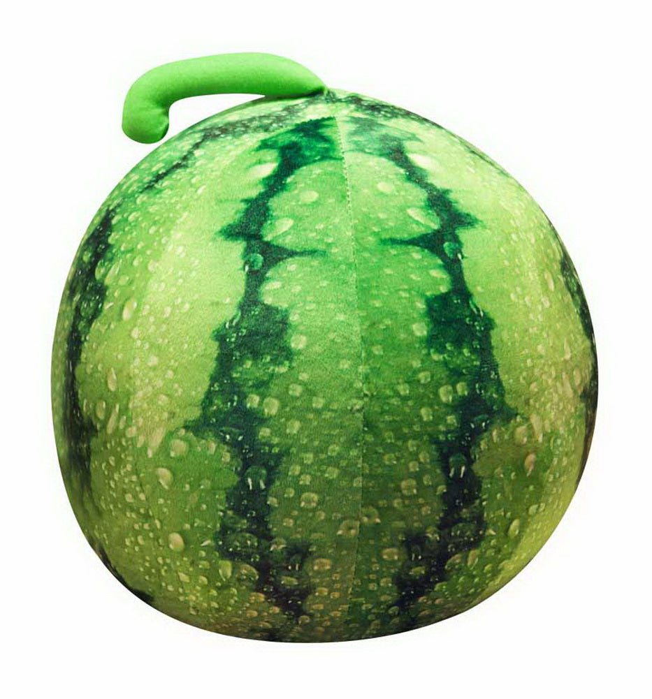 Simulation Spherical Watermelon Pillow Plush Toys Decorative Fruits Props, Green