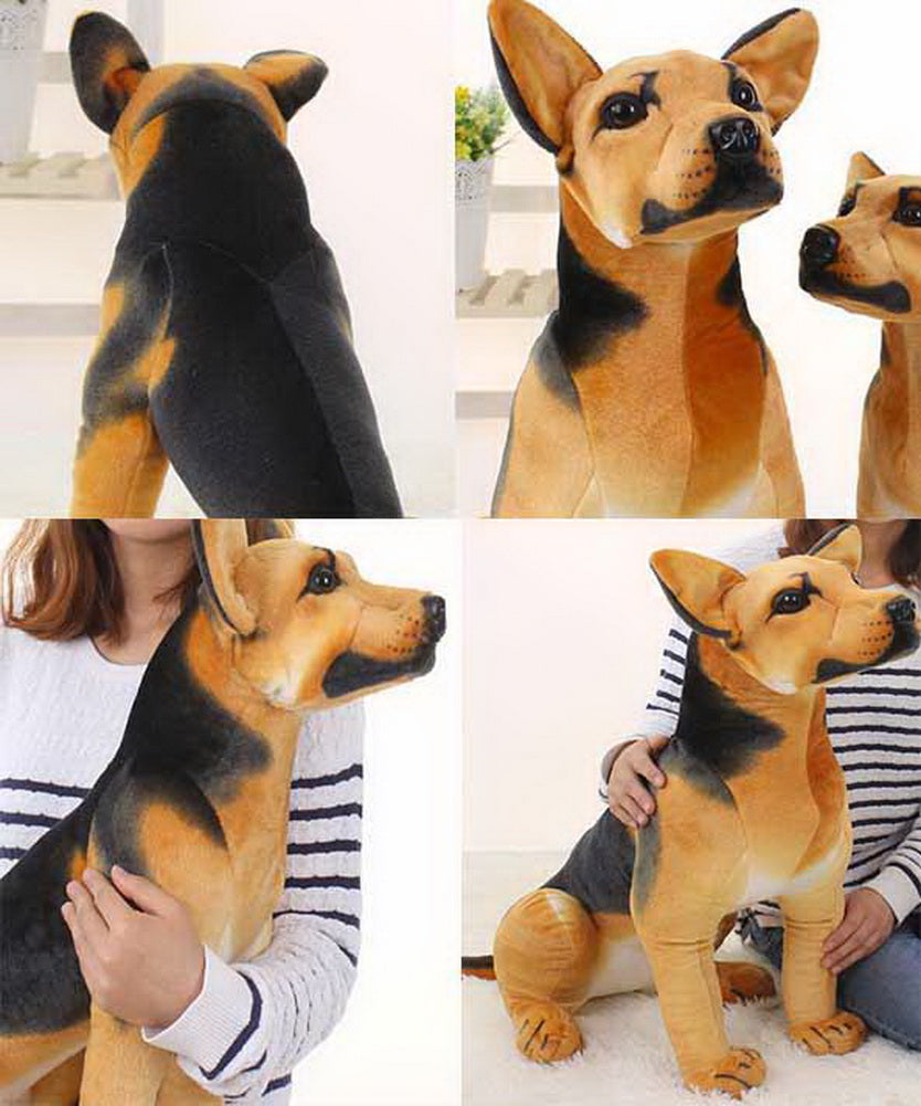 Simulation Shepherd Dog Plush Toys Creative Dog Toys Boy's Birthday Gift, Yellow