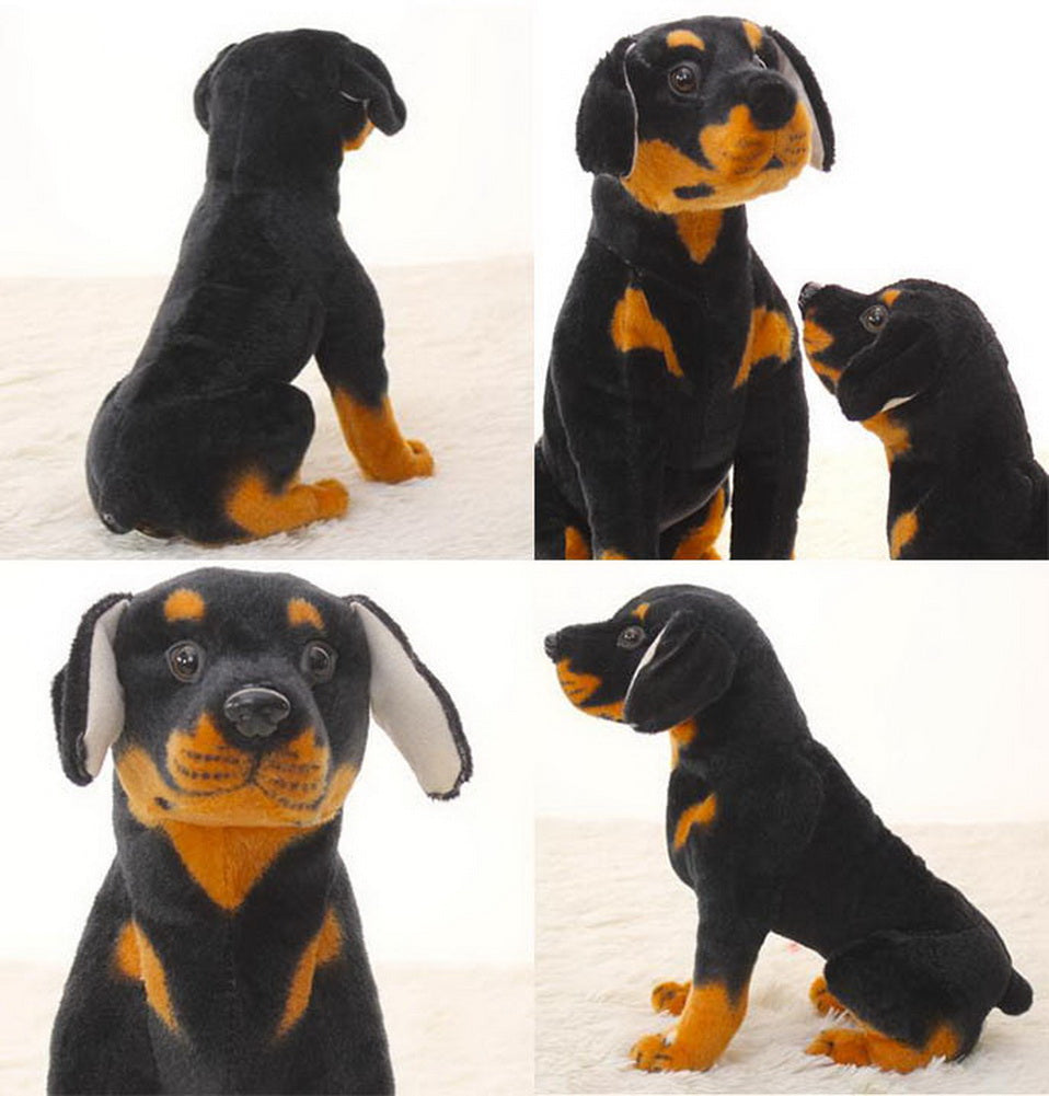 Simulation Dog Plush Toy Black Puppy Doll Home Decor Children Birthday Gift Doll