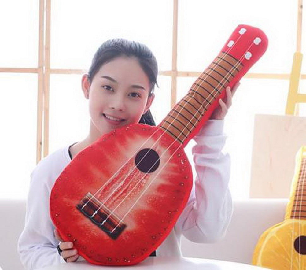 Simulation Musical Instrument Guitar Plush Toys Children Fruit Dolls, Strawberry