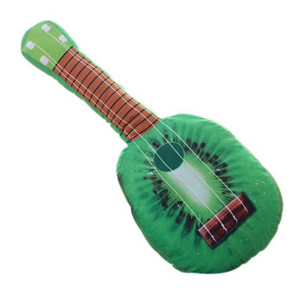 Simulation Musical Instrument Guitar Plush Toys Children Fruit Dolls, Green Kiwi