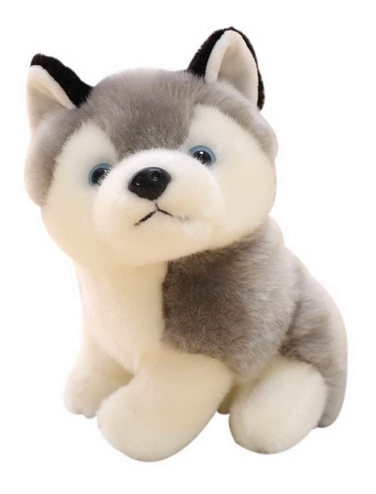 Super Cute Simulation Gray Husky Doll Plush Toy Children Birthday Gift Puppy Toy