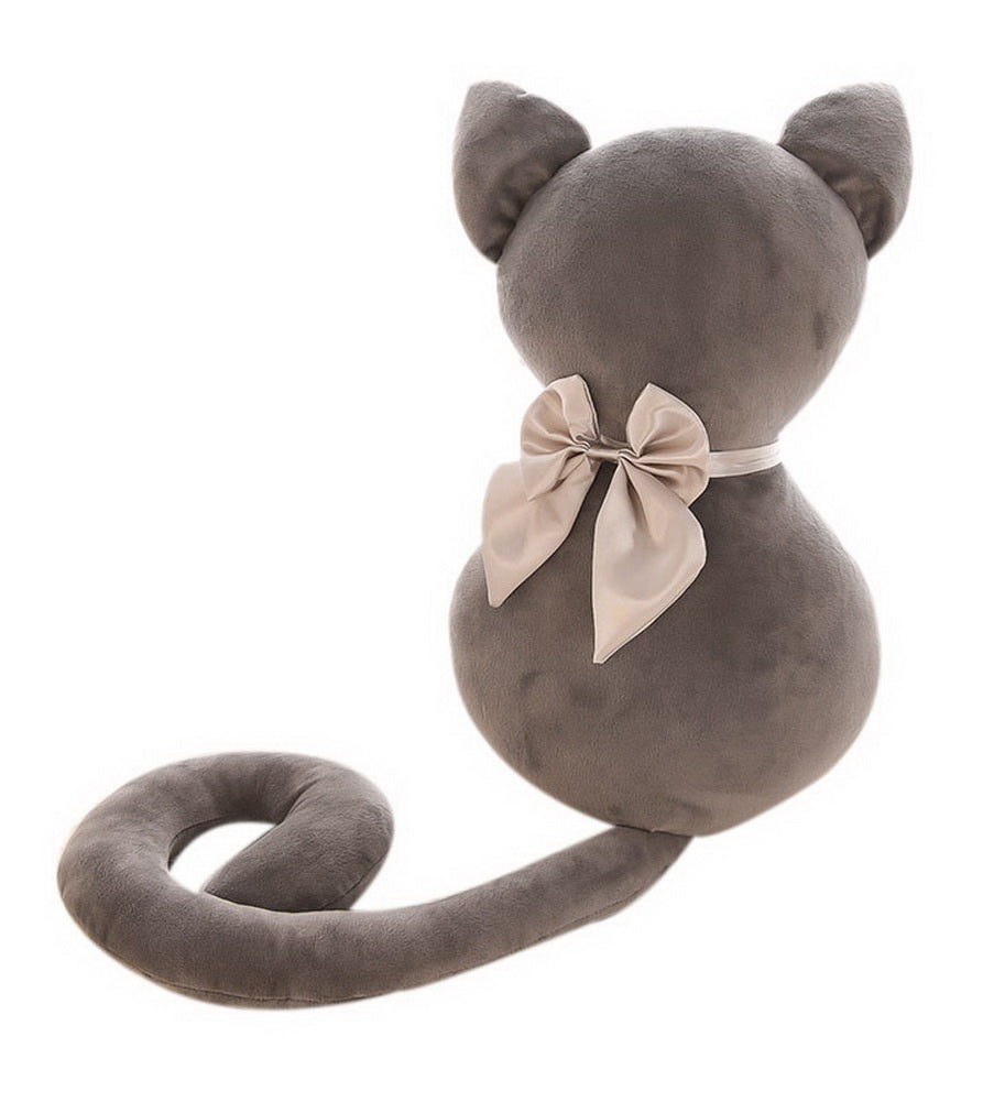 18 Inches Plush Toys Back Cat Doll Pillow Cute Cat Doll Toy Childrens Gift, Gray