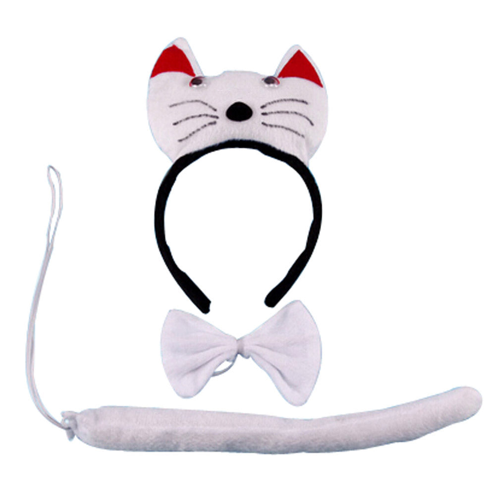 Children Performances White Cat Animals 3D Clothes Suit Dressing Party Clothing