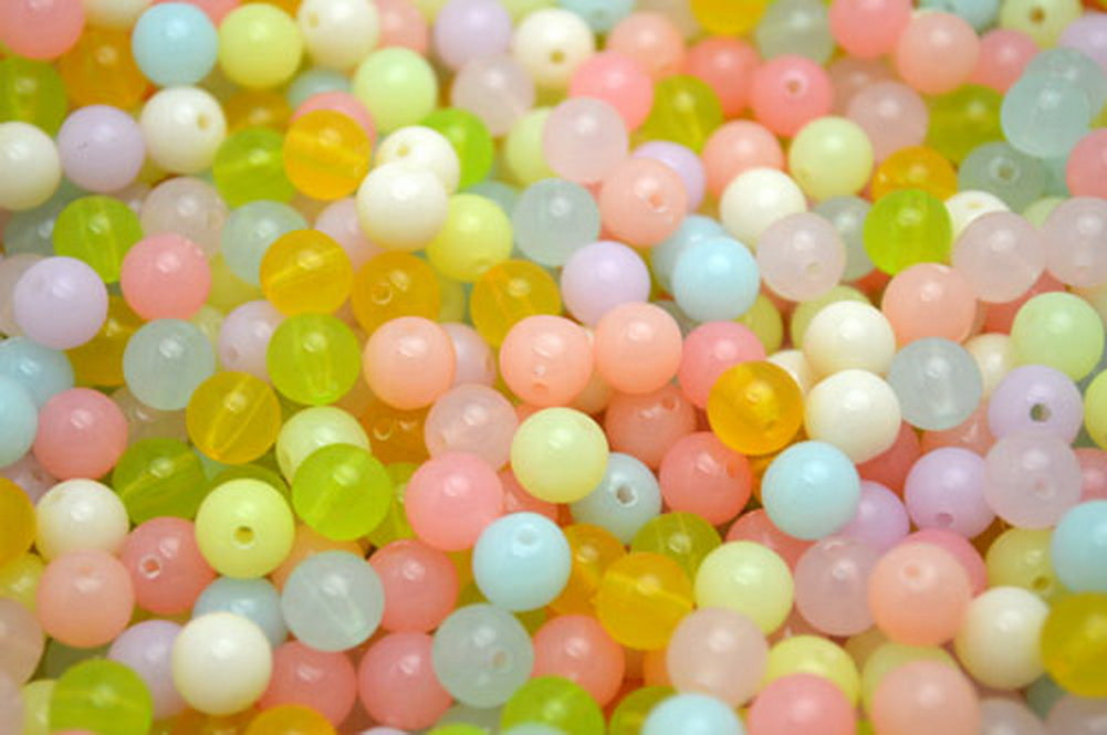 Kids Beads Candy Color Round Beads Craft Supplies 200 PCS 10MM