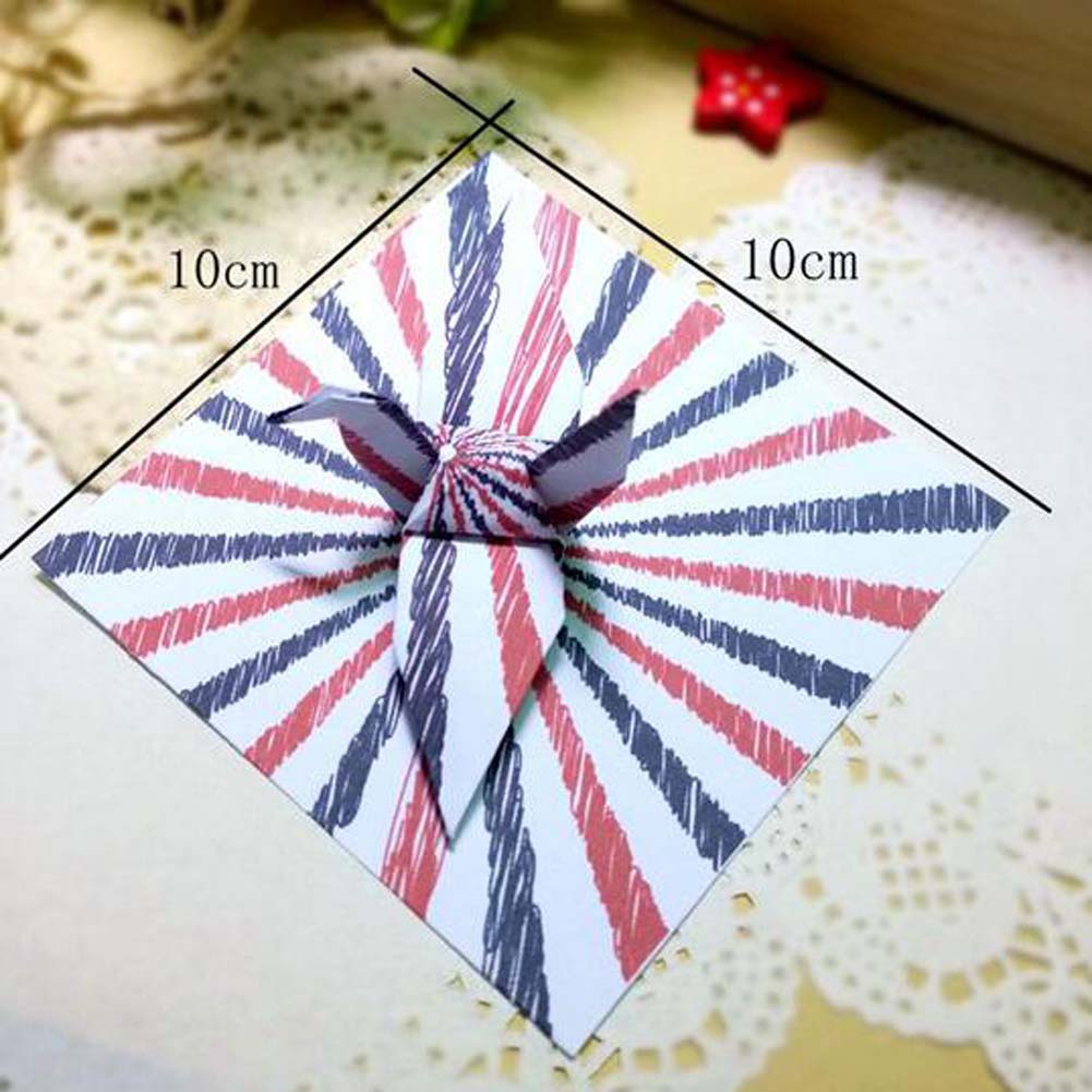 [Stripes] DIY Paper Crafts Folded-Paper Cranes Kits Kids Crafts,60Pcs,10CM