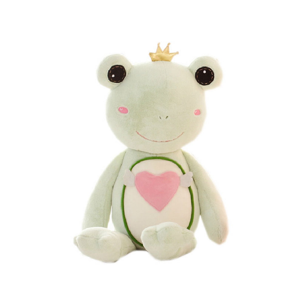 Large Prince Frog Lovely Green Plush Animal Toy for Kids, Birthday Gift, 27.5''