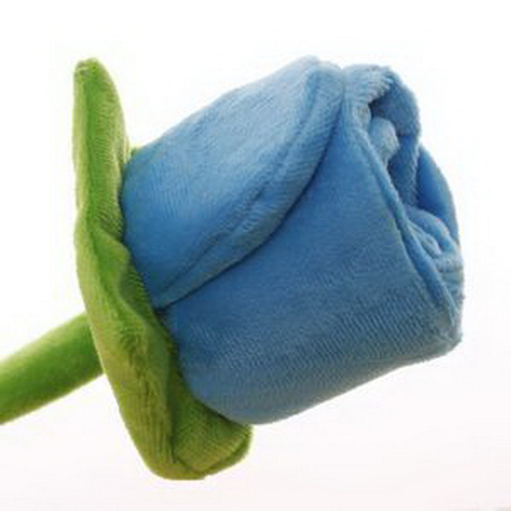 Set of 2 Blue Rose Plush Toys Flower Stuffed Toys 13.5''