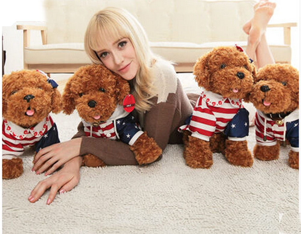 Simulation Dog Toy Plush Animal Toys Kids Toy 1 Pcs, The Green Stripe POLO Shirt