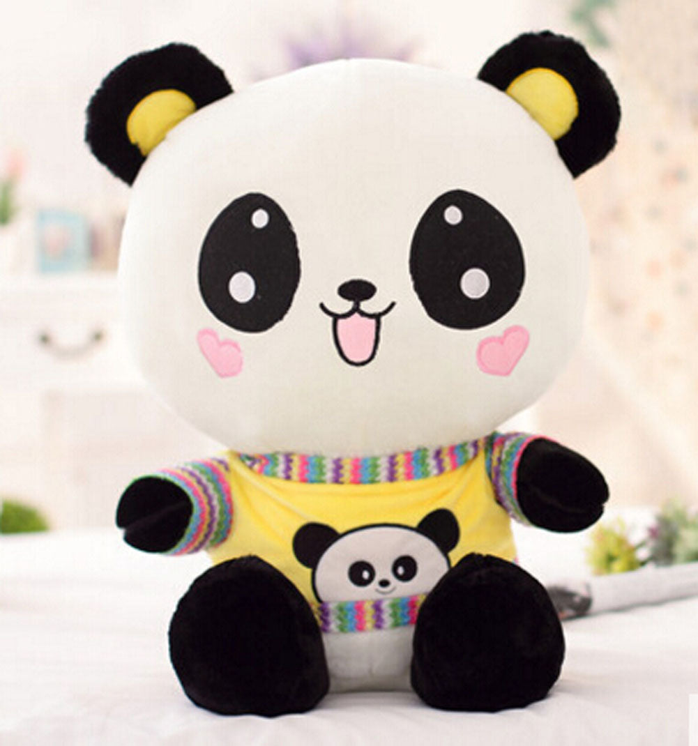 Cute Panda Doll ,Bear Plush Toy Bear, 1Pcs,Yellow Heart Sweet