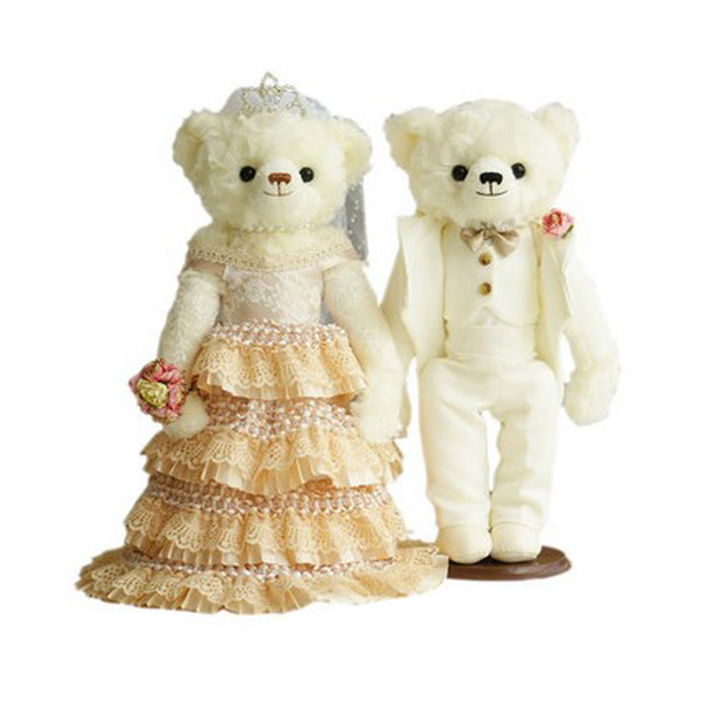 Lovely Wedding Bears Cute Teddy Bears Toy Wedding Gift (Lace Veil/White Suit)