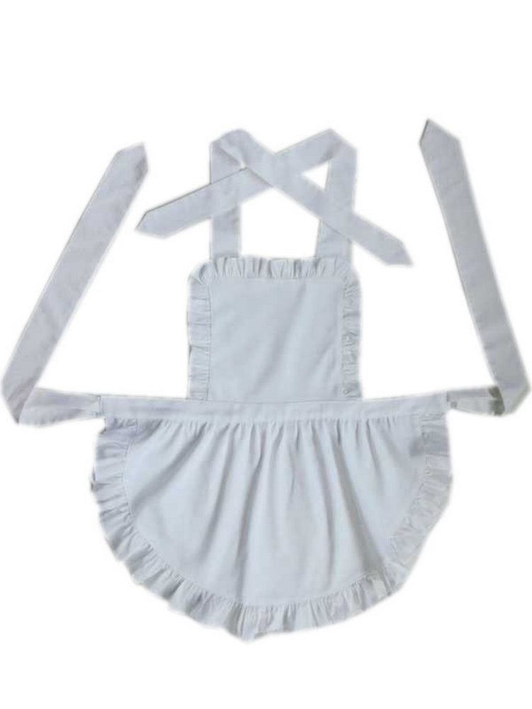 White Cooking Apron for Kids Paint Apron, One Size