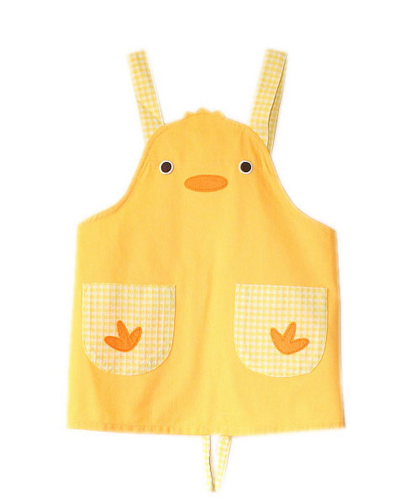 Cute Chick Shape Apron for Kids 3-8 Years Old Yellow Animal Apron