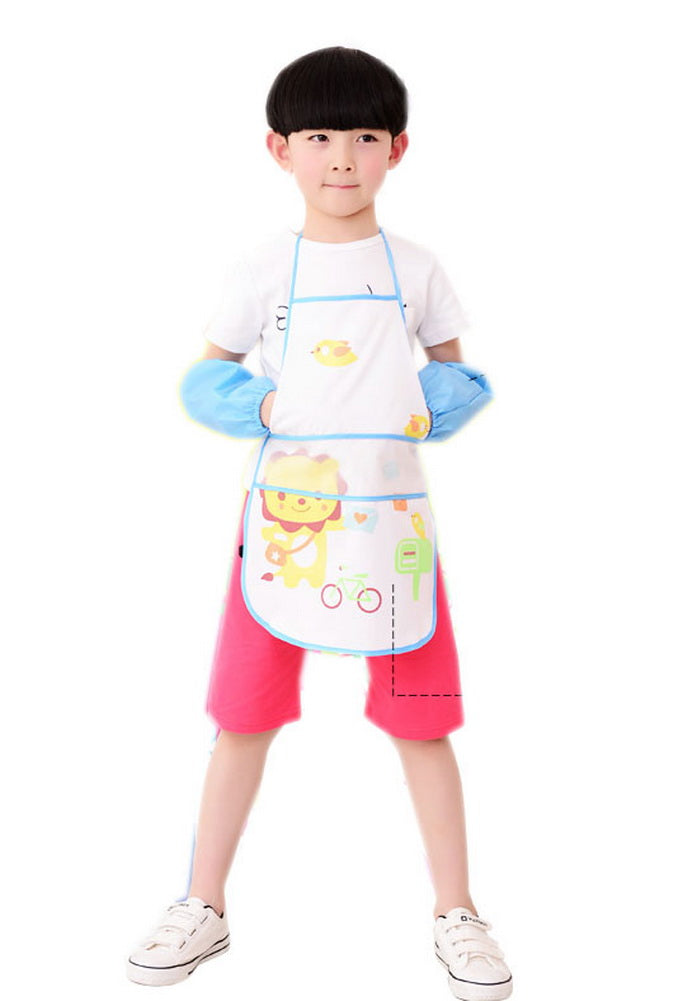 Blue Lion Drawing Apron for Boys, 6-8 Yrs