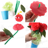 5 Sets Of Colourful Children DIY Potted Decorative Paper Flowers
