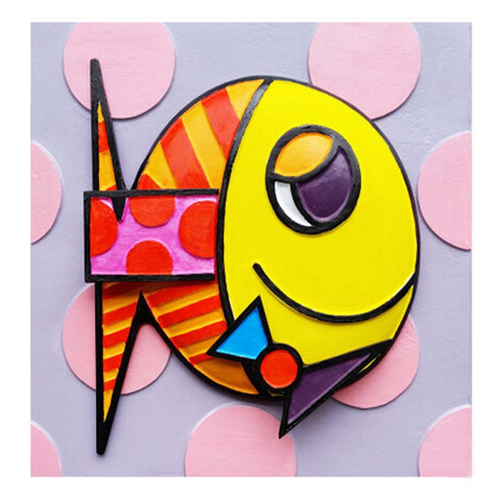 [My Love] 3D Fish Paint-By-Number Kits DIY Painting Crafts for Kids Over 5Y