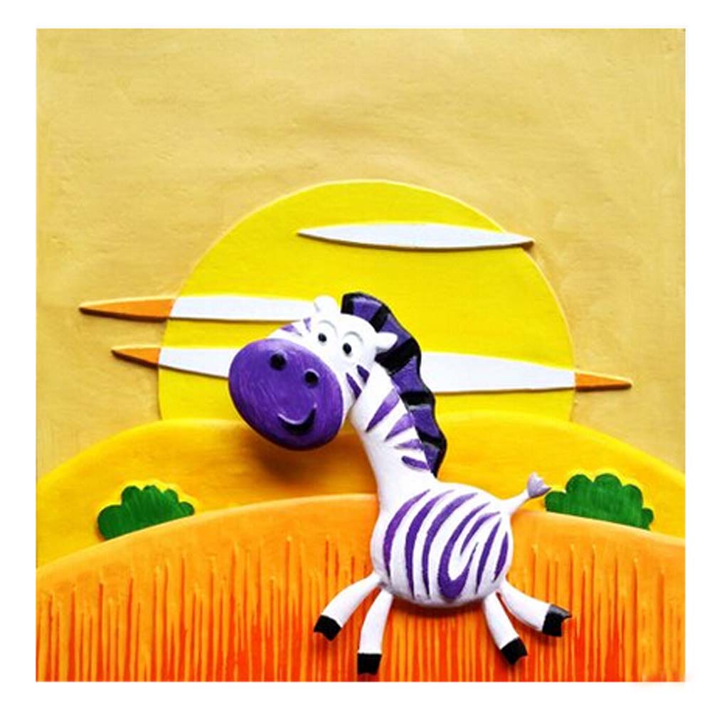 [Running Zebra] 3D Paint-By-Number Kits DIY Painting Crafts for Kids Over 5Y