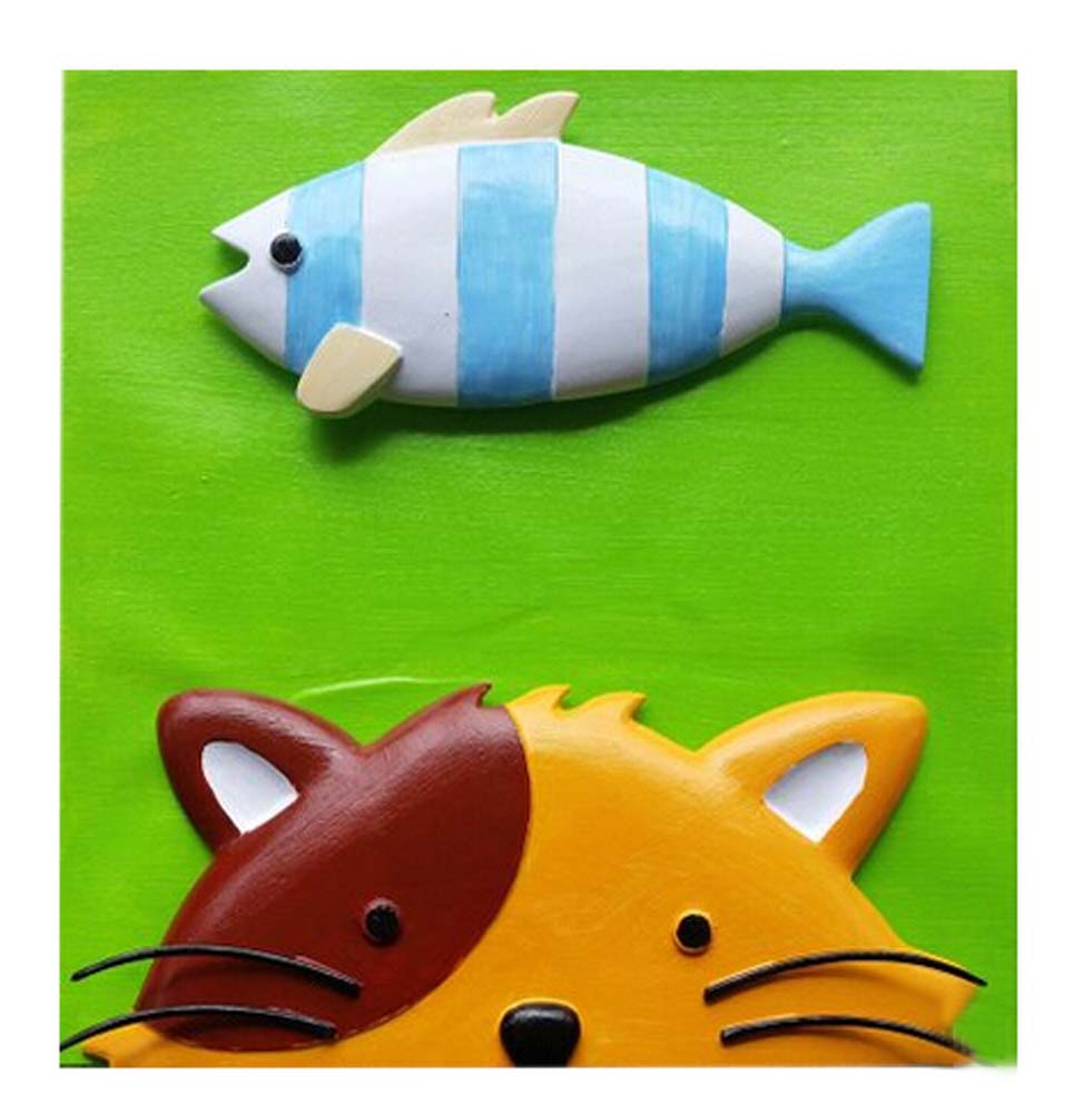 [Kitty&Fish] Cartoon 3D Paint-By-Number Kits Kids DIY Painting Crafts,Over 5Y