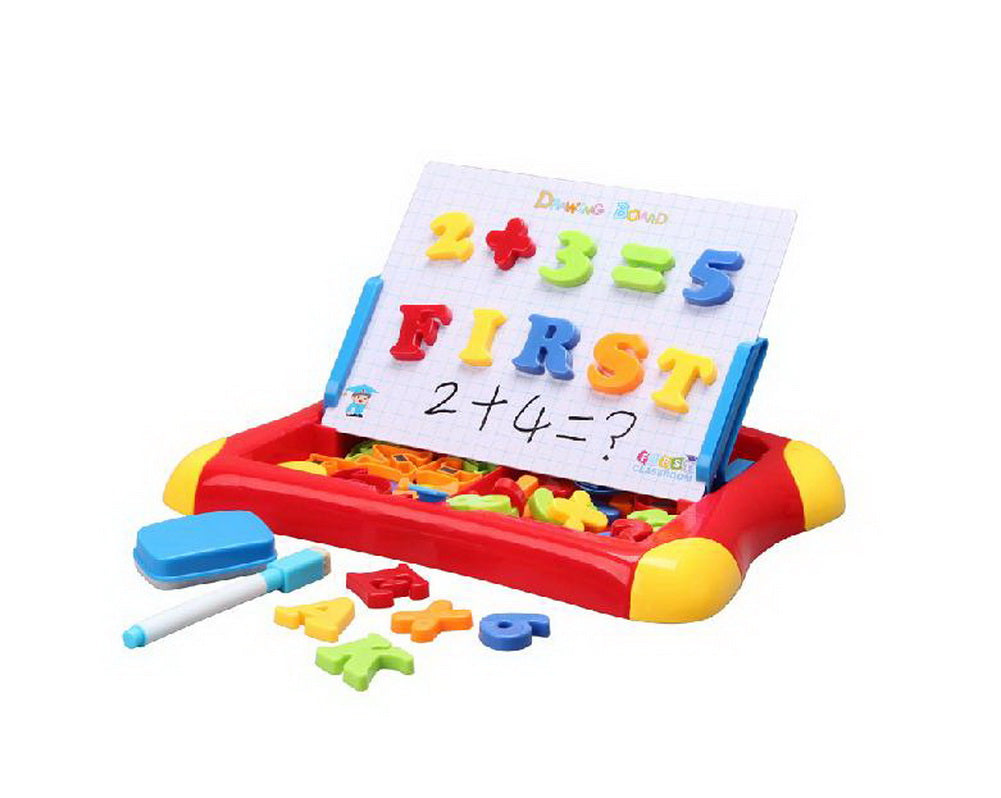 Alphabet & Numbers Magnets Tabletops Learning Dry Erase Board Math Toys, RED