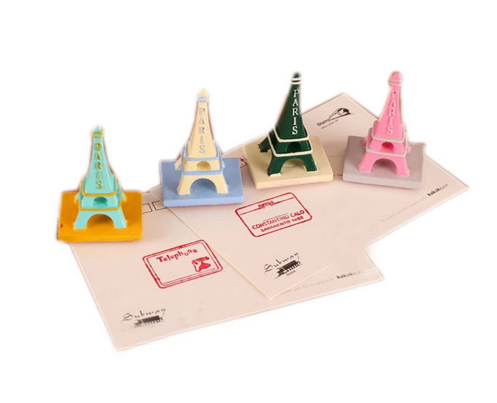 Set of 4 Creative Eiffel Tower Stamps Letter Stamps