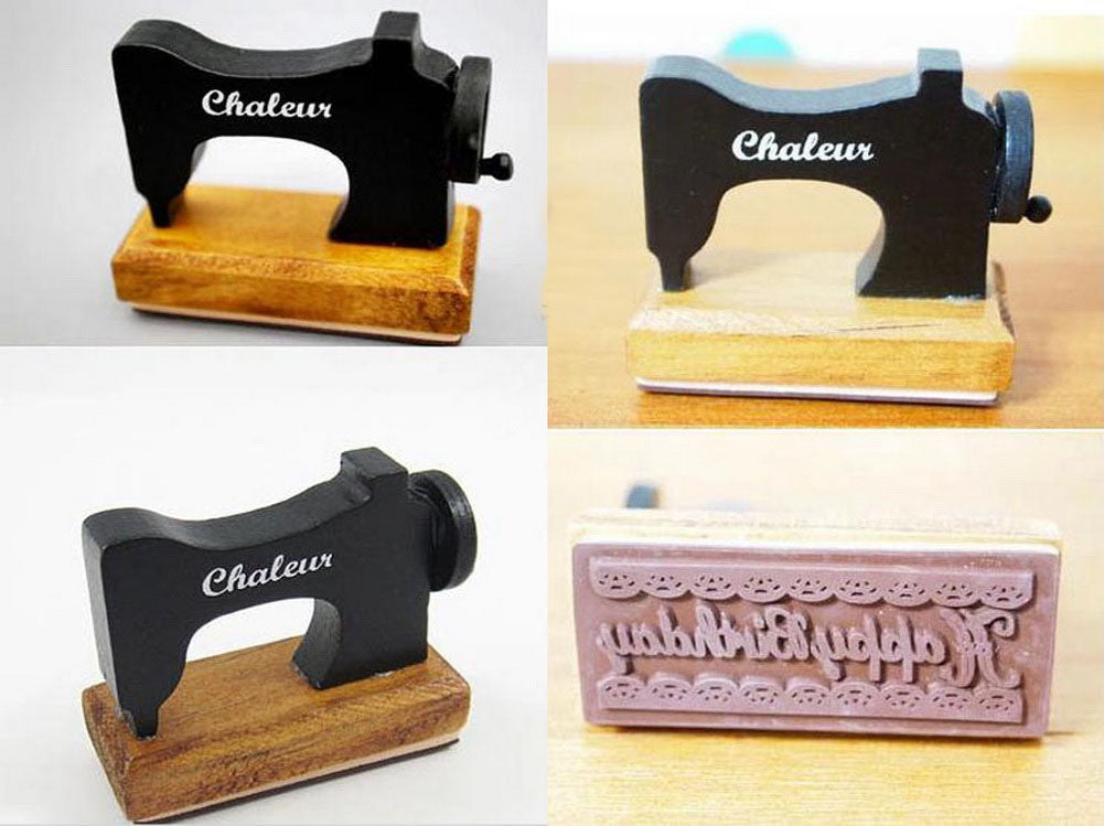 Set of 2 Nostalgic Sewing Machine Stamps Happy Birthday Stamps