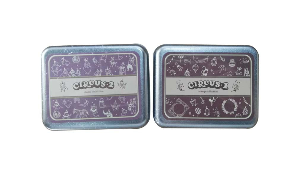 2 Boxes Circus Stamps Unique Rubber Stamps for Kids, Adult, 16 Pcs Each Box