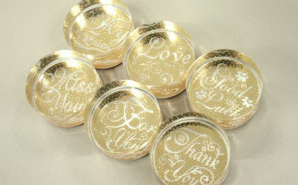 Crystal Clear Stamps Embossing Stamps Round Greeting Stamps 5 Packs