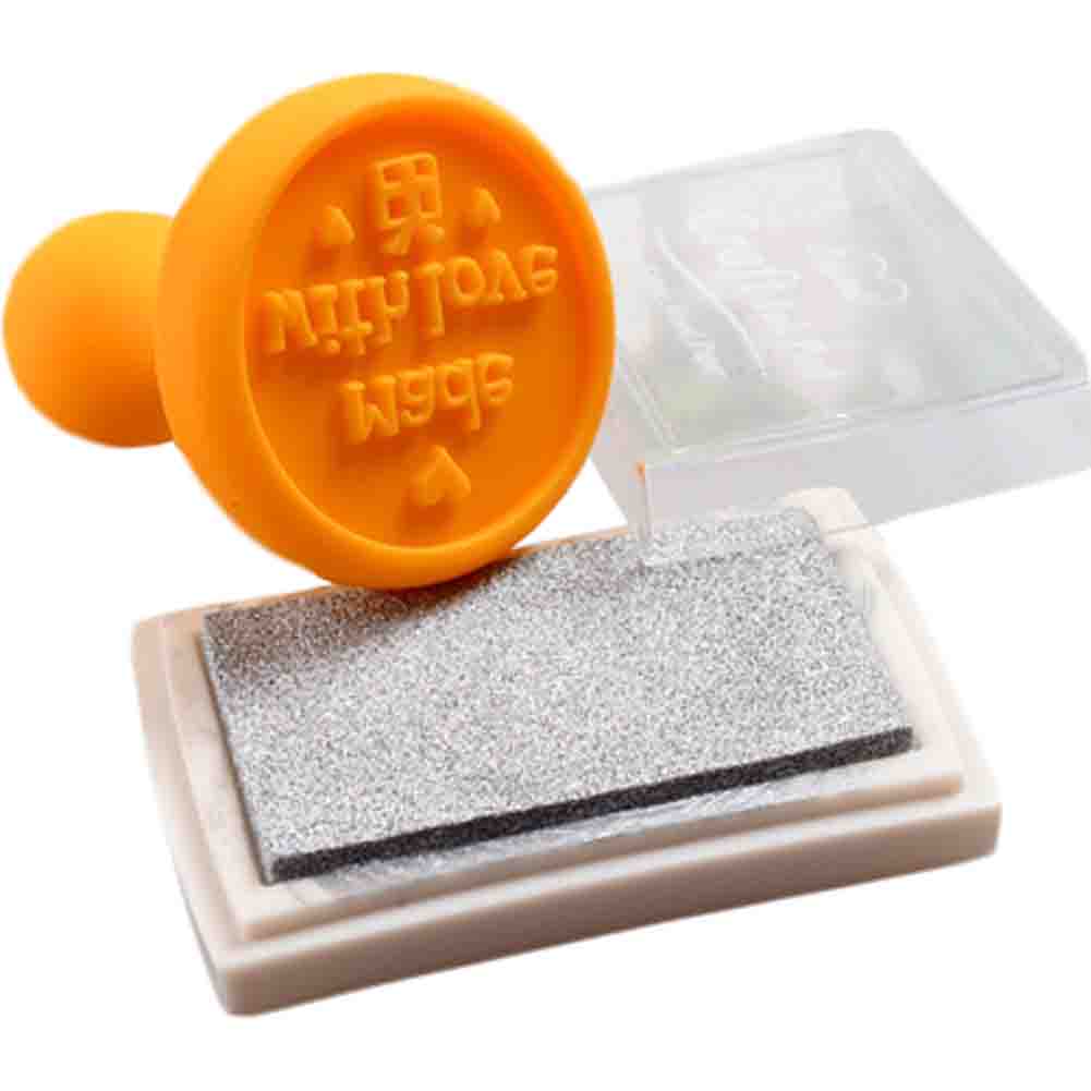 3 PCS Rubber Stamp Inkpad Suit Toys DIY Craft Stamp(Orange)