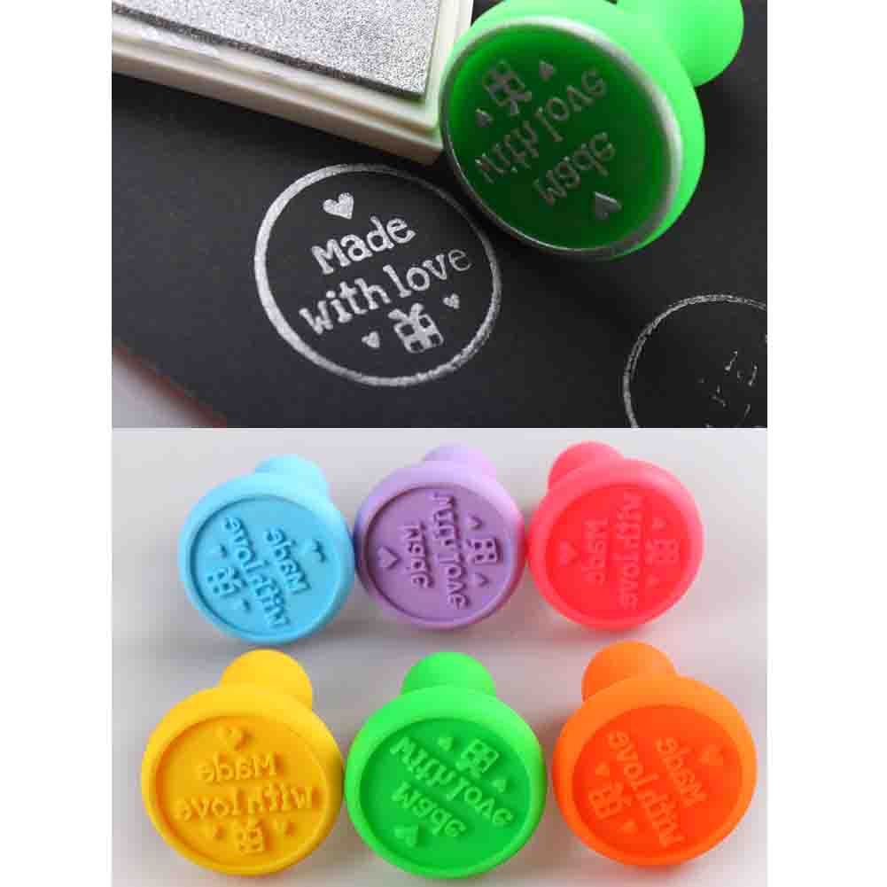 3 PCS Rubber Stamp Inkpad Suit Toys DIY Craft Stamp(Green)