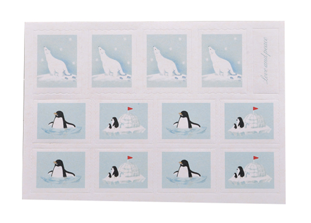 Set of 2 Sticker/Stamp Decoration/Diary Stickers/DIY Decoration(Polar Animals)