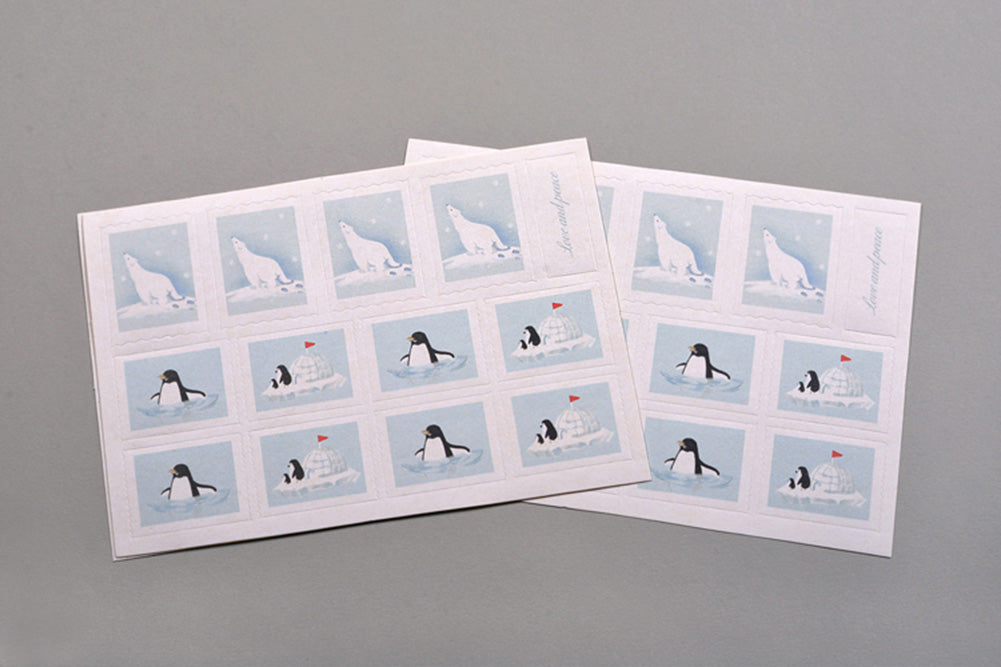 Set of 2 Sticker/Stamp Decoration/Diary Stickers/DIY Decoration(Polar Animals)