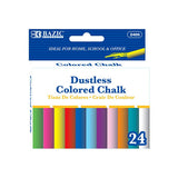 BAZIC Dustless Assorted Color Chalk (24/Box) Case Pack 72